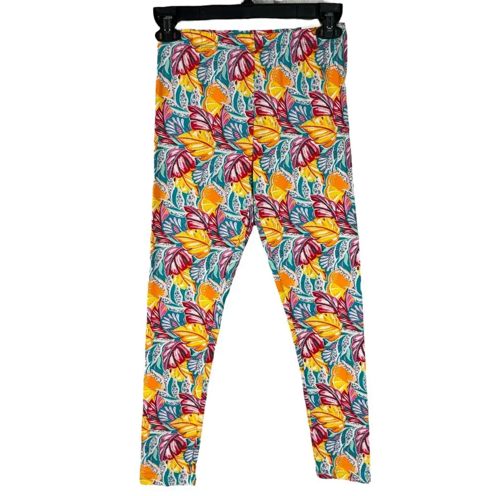 Crown & Ivy Lot of 3 Girls X-Large Pants Floral Stretch Elastic Waist Pull-On